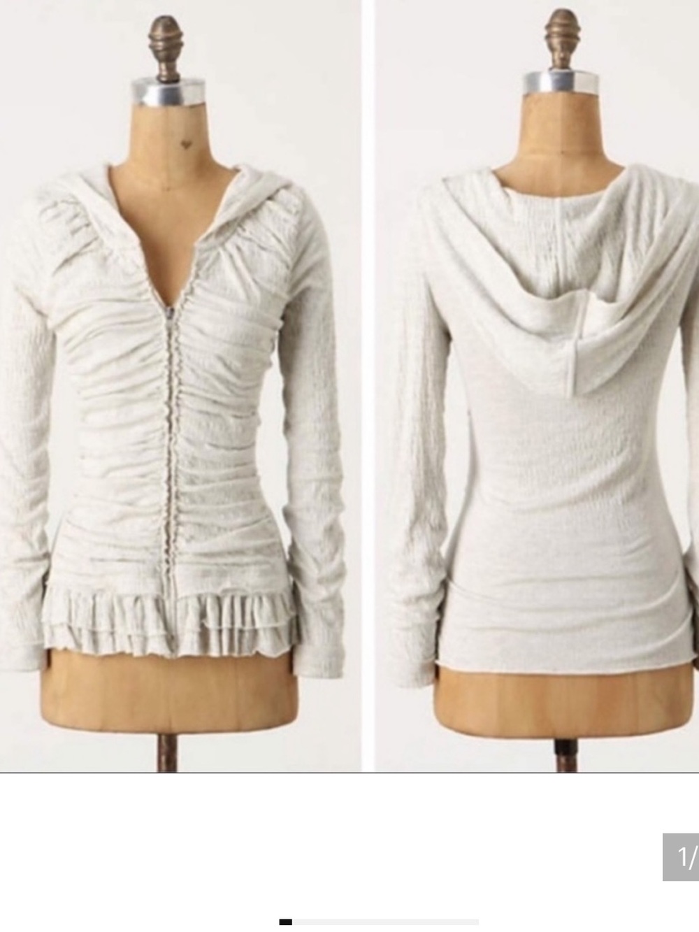 Anthropologie pure + good light grey zip up hoodie, size S